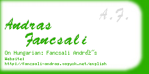 andras fancsali business card